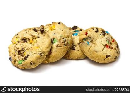 Delicious chocolate cookies isolated on white background