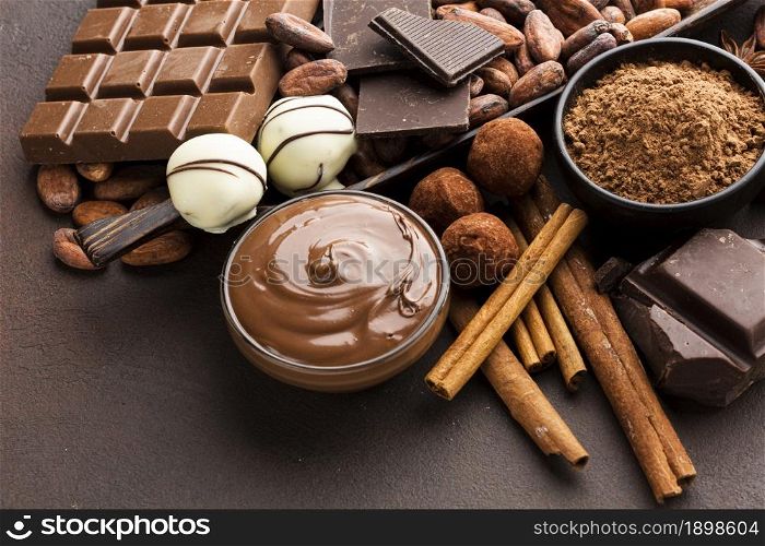 delicious chocolate spread close up. Resolution and high quality beautiful photo. delicious chocolate spread close up. High quality beautiful photo concept