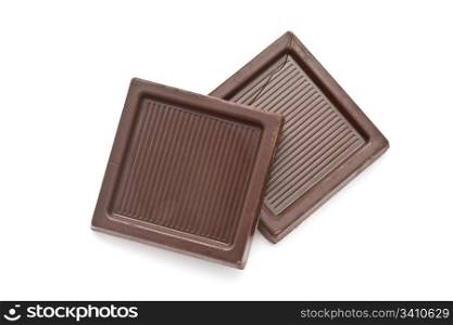 Delicious chocolates closeup on white background