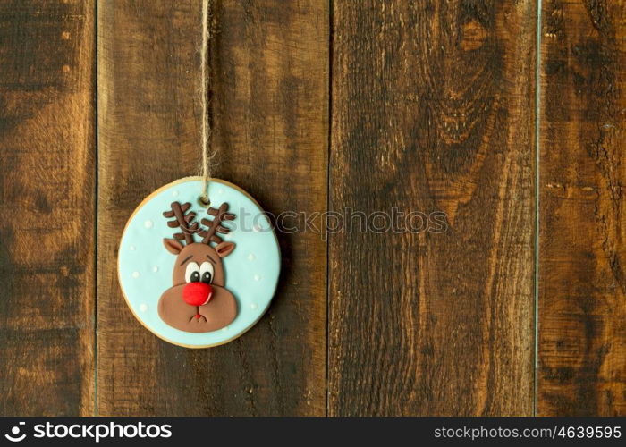 Delicious Christmas Cookies on wooden table