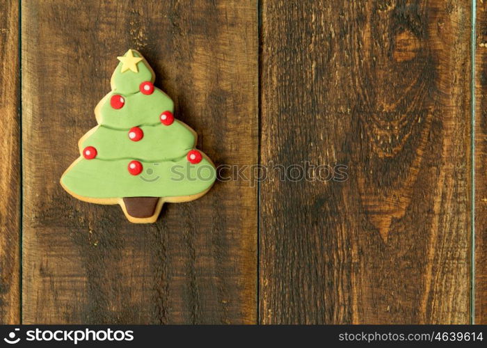 Delicious Christmas Cookies on wooden table