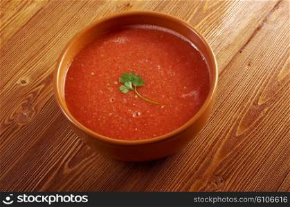 delicious cold Gazpacho soup.farm-style