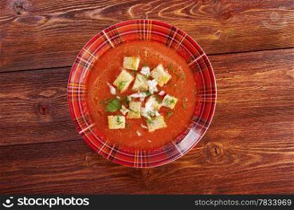 delicious cold Gazpacho soup.farm-style