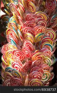 delicious colorful swirl candy and sweets for kids