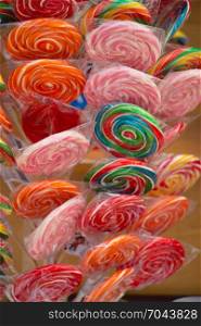 delicious colorful swirl candy and sweets for kids