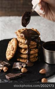 delicious cookies with chocolate