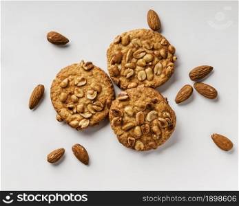 delicious cookies with nuts. Resolution and high quality beautiful photo. delicious cookies with nuts. High quality beautiful photo concept