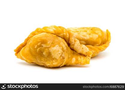 Delicious Curry Puffs isolated on white background