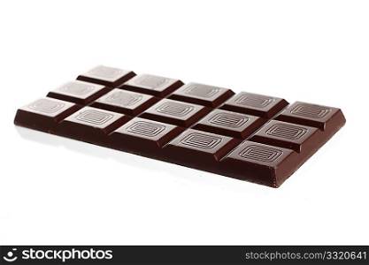 Delicious dark chocolate bar isolated