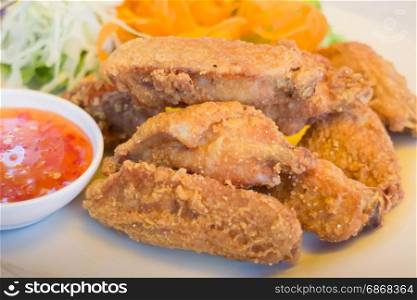 Delicious deep fried chicken wings, stock photo