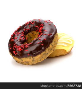 Delicious doughnuts isolated on white background