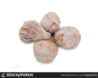 Delicious dried figs isolated on white background
