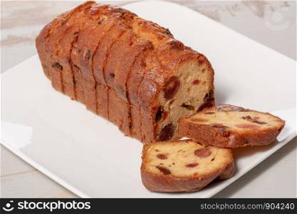 delicious dried fruit cake sliced