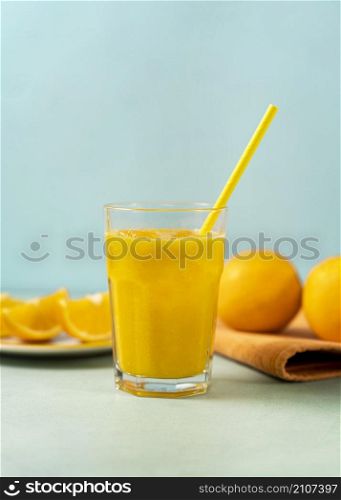 delicious drink glass with straw