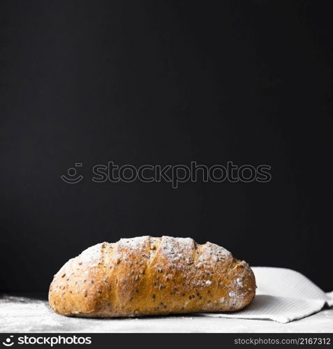 delicious fresh cooked bread with copy space