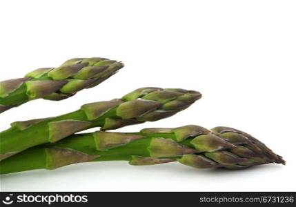 Delicious fresh green asparagus spears with copy space.