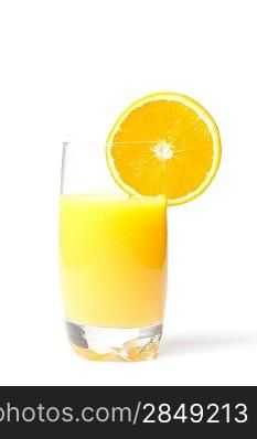 Delicious fresh orange juice isolated on white