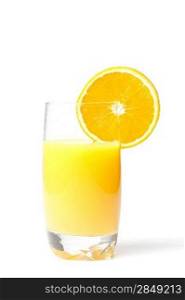 Delicious fresh orange juice isolated on white