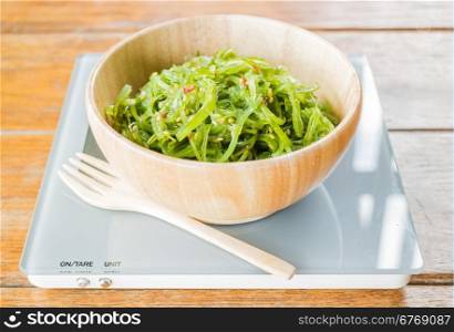 Delicious fresh seaweed spicy salad, stock photo