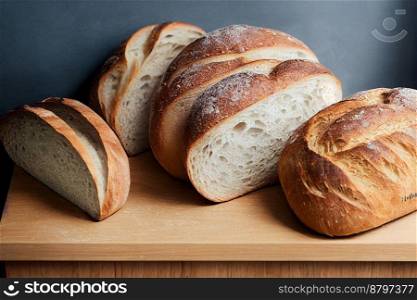 Delicious freshly baked sourdough bread 3d illustrated