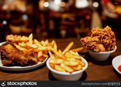 Delicious fried chicken 3d illustrated