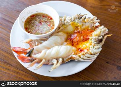 delicious grill spit river prawn