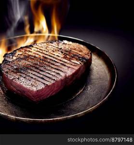 Delicious Grilled beef 3d illustrated