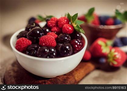 Delicious healthy fresh berry basket