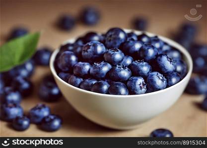 Delicious healthy freshly gathered blueberries