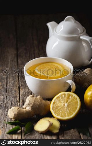 delicious healthy lemon tea concept