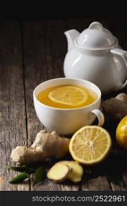 delicious healthy lemon tea concept