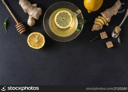 delicious healthy tea concept with copy space
