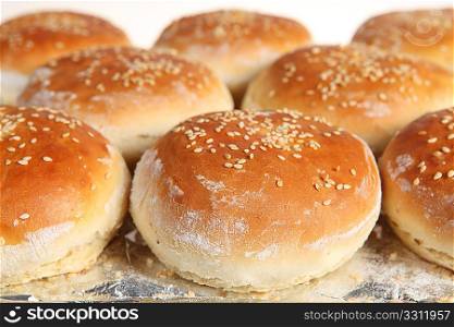 Delicious home-made burger buns straight out of the oven.