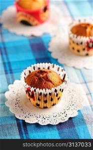 Delicious homemade muffins on the table