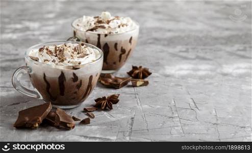 delicious hot chocolate concept with copy space. Resolution and high quality beautiful photo. delicious hot chocolate concept with copy space. High quality beautiful photo concept