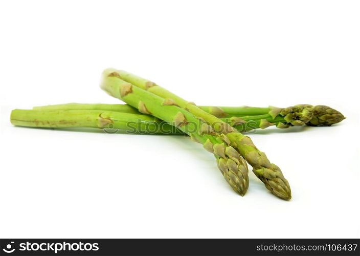 Delicious isolated asparagus on white background