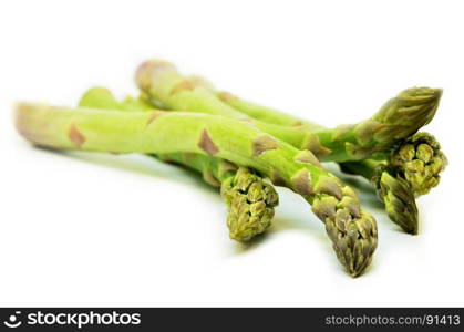 Delicious isolated asparagus on white background