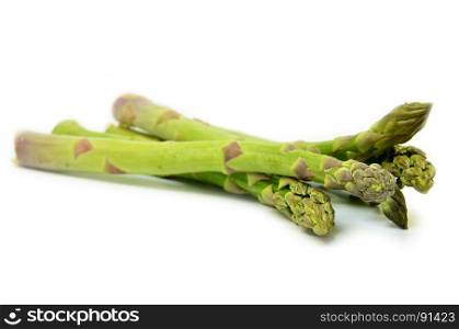 Delicious isolated asparagus on white background