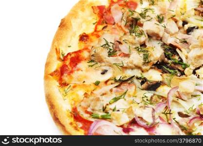 delicious italian pizza, isolated on white background