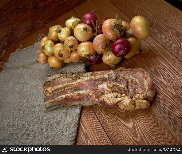 delicious Jerk pork belly .farm-style country cuisine