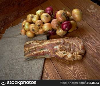 delicious Jerk pork belly .farm-style country cuisine