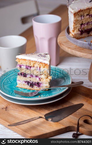 delicious lavender biscuit with blueberry soak
