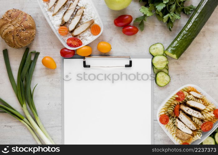 delicious meal containers arrangement