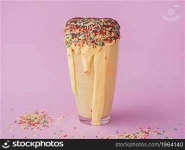 delicious milkshake with sprinkles. High resolution photo. delicious milkshake with sprinkles. High quality photo