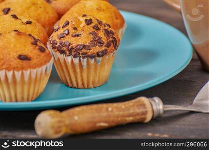 delicious mini chocolate flavor muffins for breakfast