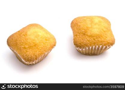Delicious muffins isolated on white background