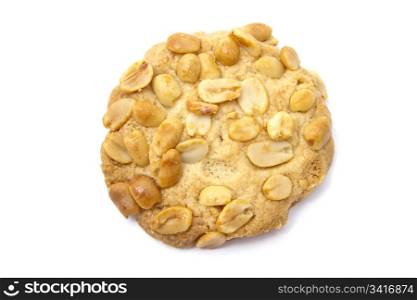 Delicious peanut cookie isolated on white backgound