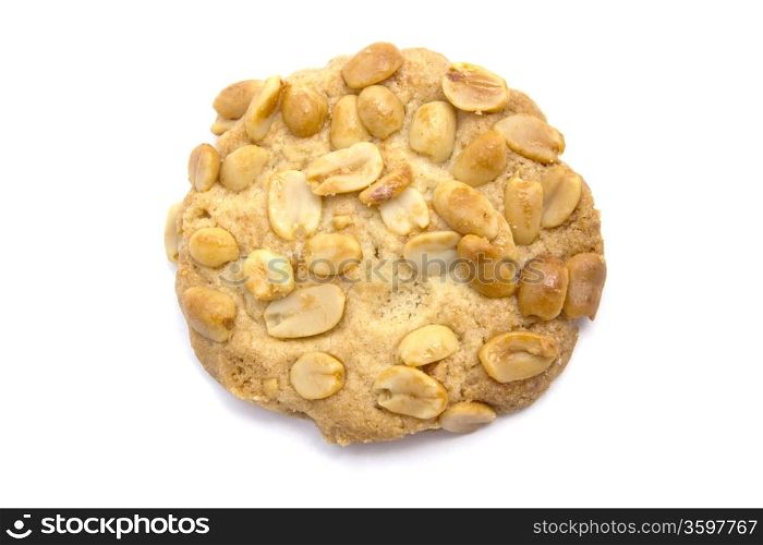 Delicious peanut cookie isolated on white backgound