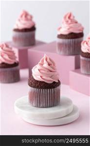delicious pink cream cupcakes