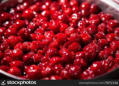Delicious red cherry jam. close-up